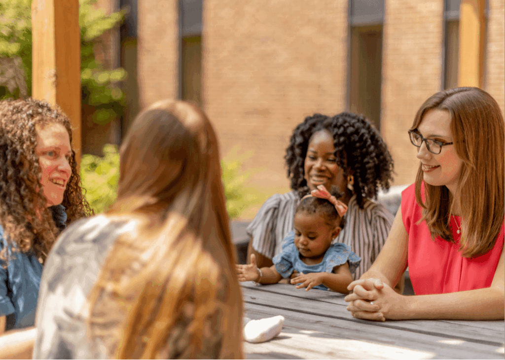 Sarah at picnic table